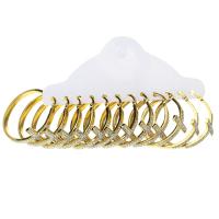 Stainless Steel Hoop Earring, gold color plated, 6 pieces & fashion jewelry & for woman & with rhinestone, golden 