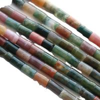 Natural Indian Agate Beads, Column, polished, DIY, mixed colors .35 Inch 