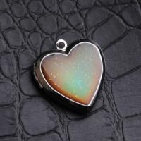 Zinc Alloy Locket Pendant, Heart, plated, change their color according to the temperature & enamel, mixed colors 