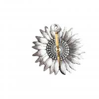 pendentifs de fleur en alliage zinc, alliage de zinc, Placage, couleurs mélangées Vendu par PC