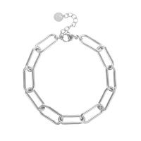 Stainless Steel Chain Bracelets, with 1.18Inch extender chain, plated, for woman Approx 6.5 Inch 