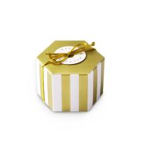 Jewelry Gift Box, Paper, Hexagon, printing & gold accent 