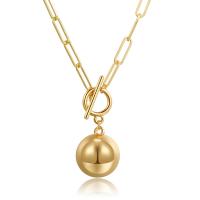 CCB ожерелье ювелирные изделия, Пластик с медным покрытием, ювелирные изделия моды & Женский, Золотой, 20mm, длина:18.9 дюймовый, продается PC