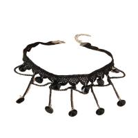 Fashion Choker Necklace, Zinc Alloy, with Polyester & Crystal, with 2inch extender chain, plated, for woman & hollow Approx 11.8 Inch 