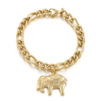 Titanium Steel Bracelet & Bangle, Elephant, plated, for woman Approx 7.87 Inch 