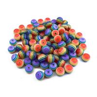 Solid Color Resin Beads, rainbow design & DIY, mixed colors, 8mm 