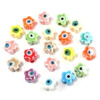 Blume Porzellan Perlen, Einbrennlack, DIY & böser Blick- Muster, keine, 10x7mm, verkauft von PC