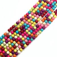 Dyed Natural Turquoise Beads, Round, DIY mixed colors Approx 15 Inch 