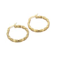Stainless Steel Hoop Earring, Donut, plated, for woman 