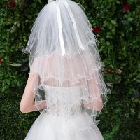 Hochzeitsschleier, Gaze, handgemacht, nachhaltiges & Modeschmuck & mit Dekoration von Bandschleife, 800mm, verkauft von PC
