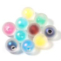 Bead in Bead Acrylic Beads, Round, random style & DIY & frosted, mixed colors, 16mm 