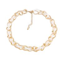 Plastic Pearl Necklace, Zinc Alloy, with ABS Plastic Pearl, with 3.22 extender chain, fashion jewelry & for woman, golden .94 Inch 