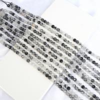 Black Rutilated Quartz Beads, Round, polished, DIY & faceted, mixed colors Approx 15 Inch 