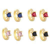 Brass Earring Clip, gold color plated, fashion jewelry & micro pave cubic zirconia 