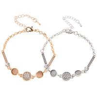 Cats Eye Bracelets, Zinc Alloy, with Cats Eye, with 1.96 inch extender chain, plated, for woman & with rhinestone Approx 6.29 Inch 