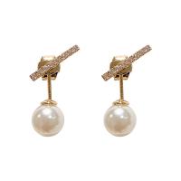 Zinc Alloy Split Earring, plated, for woman & with rhinestone 