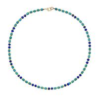 Turquoise Zinc Alloy Necklace, Natural Stone, with turquoise & Zinc Alloy, gold color plated, for woman Approx 16.54 Inch 