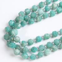 Amazonit Perlen, mit Seedbead, Laterne, poliert, DIY & facettierte, grün, Länge:38 cm, verkauft von Strang