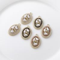 Zinc Alloy Rhinestone Pendants, with Plastic Pearl, gold color plated, fashion jewelry & with rhinestone 
