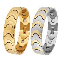 Stainless Steel Bracelet, with Titanium Steel, plated, sand blast & with magnetic & for man 16mm Approx 8.27 Inch 
