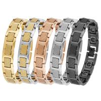 Tungsten Steel Bracelet, with Titanium Steel & Hematite, plated, with magnetic & for man 12mm Approx 8.07 Inch 