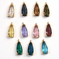 Pendentifs en alliage de Zinc Crystal, cristal, avec alliage de zinc, larme, Placage de couleur d'or, unisexe & facettes, plus de couleurs à choisir Environ Vendu par sac