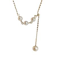 Freshwater Pearl Brass Necklace, with Freshwater Pearl, for woman, golden cm 