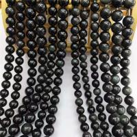 Schwarze Obsidian Perlen, rund, poliert, DIY & verschiedene Größen vorhanden & verschiedene Stile für Wahl, schwarz, Länge:ca. 15 ZollInch, verkauft von Strang