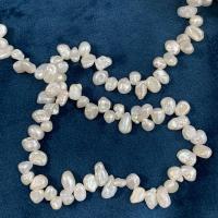 Keshi Cultured Freshwater Pearl Beads, irregular, DIY & top drilled, white, 5mm Approx 15 Inch 