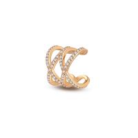 Brass Earring Clip, plated, micro pave cubic zirconia & for woman 