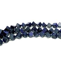 Blaue Goldstein Perlen, Blauer Sandstein, Rhombus, DIY, blau, Länge:38 cm, verkauft von Strang