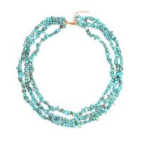 Turquoise Zinc Alloy Necklace, with Zinc Alloy, with 1.97 extender chain, Guitar, gold color plated, three layers & fashion jewelry, mixed colors .9 Inch 