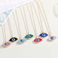 Evil Eye Jewelry Necklace, Zinc Alloy, with Resin, gold color plated, Unisex & oval chain 30mm Approx 19.6 Inch 