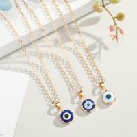 Evil Eye Jewelry Necklace, Zinc Alloy, with 1.96inch extender chain, gold color plated, Unisex & oval chain 10mm Approx 19.6 Inch 