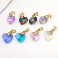 Crystal Zinc Alloy Pendants, with Crystal, Heart, plated 14mm 