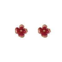 Resin Zinc Alloy Earring, with Resin, high quality plated, fashion jewelry & for woman, red 