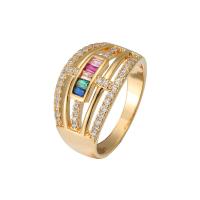 Cubic Zirconia Micro Pave Brass Finger Ring, plated & micro pave cubic zirconia & for woman & hollow 8mm, US Ring .5-9 