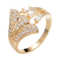 Cubic Zirconia Micro Pave Brass Finger Ring, irregular, plated & micro pave cubic zirconia & for woman US Ring 