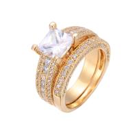 Cubic Zirconia Micro Pave Brass Finger Ring, plated, Unisex & micro pave cubic zirconia US Ring 