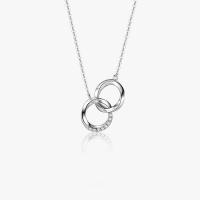 Cubic Zircon Micro Pave Sterling Silver Necklace, 925 Sterling Silver, plated & micro pave cubic zirconia & hollow 