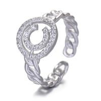 Cubic Zirconia Micro Pave Brass Finger Ring, plated, Adjustable & micro pave cubic zirconia & for woman 17mm 