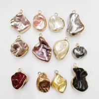 Freshwater Pearl Pendants, with Zinc Alloy, polished 12-18mm 