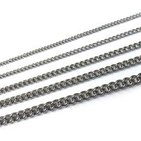 Stainless Steel Curb Chain, electrolyzation & twist oval chain, original color, Approx 1/m 