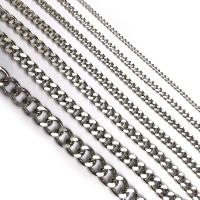 Stainless Steel Curb Chain, electrolyzation original color, Approx 1/m 