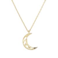Sterling Silver Jewelry Necklace, 925 Sterling Silver, Moon, plated, for woman cm 
