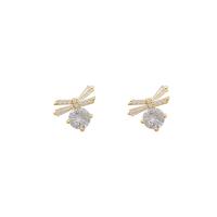 Cubic Zircon Brass Earring, fashion jewelry & for woman & with cubic zirconia, golden 