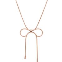 Titanium Steel Jewelry Necklace, Bowknot, for woman, rose gold color cm 