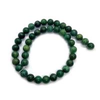 Jade africain, Rond, DIY & normes différentes pour le choix, vert, 6-12mm .96 pouce, Vendu par brin