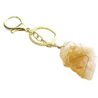 Quartz Key Clasp, with Brass & Iron, gold color plated, Unisex 45-65mm 