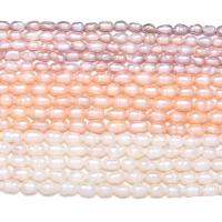 Perlas Arroz Freshwater, Perlas cultivadas de agua dulce, Bricolaje, más colores para la opción, 5-6mm, longitud:14.96 Inch, Vendido por Sarta